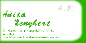 anita menyhert business card